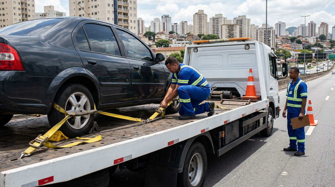 Transporte de Veículos na Caixa D’água, Taubaté‑SP